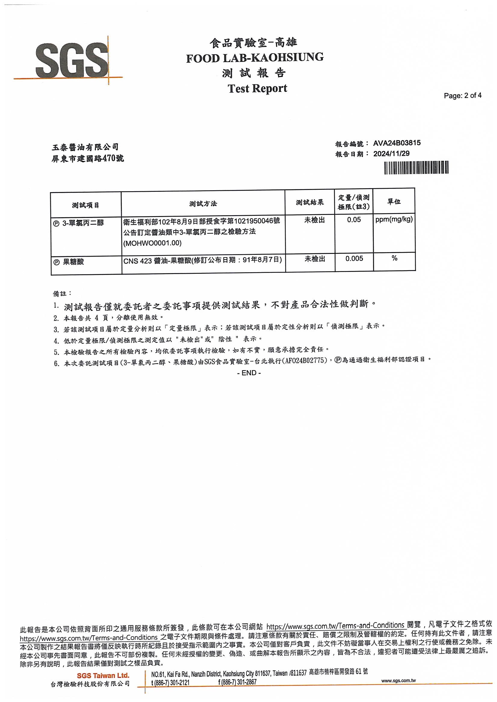 SGS檢驗證明