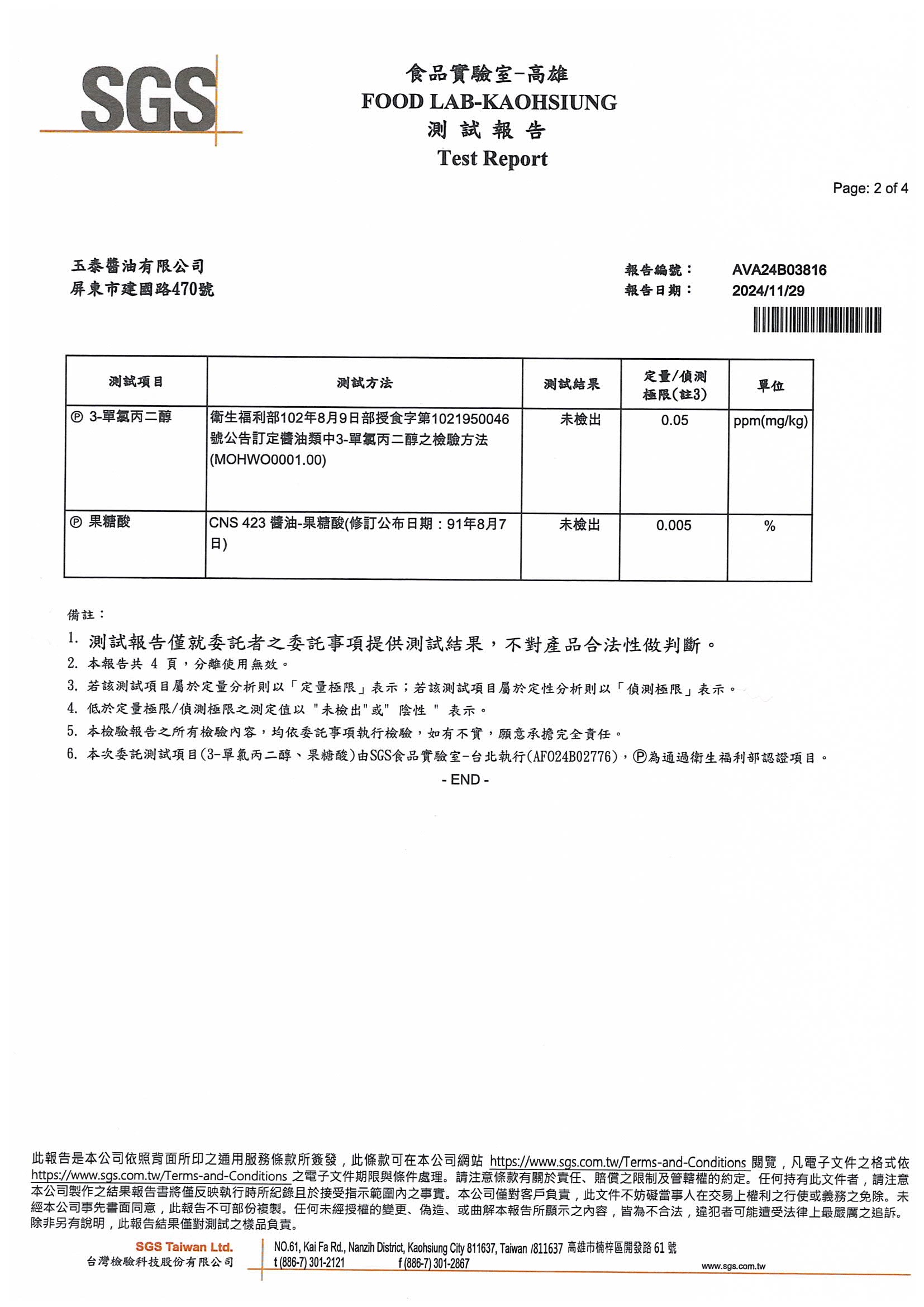 SGS檢驗證明